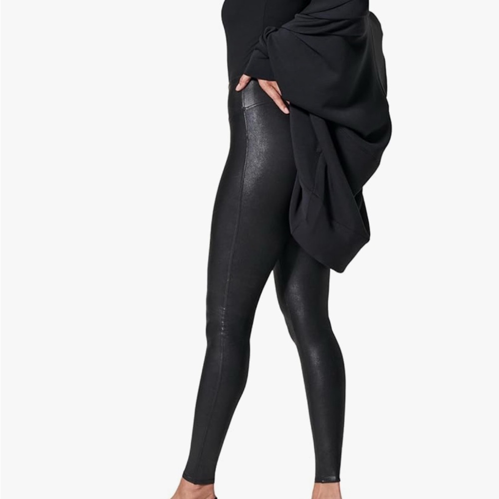 Spanx faux leather leggings M used condition